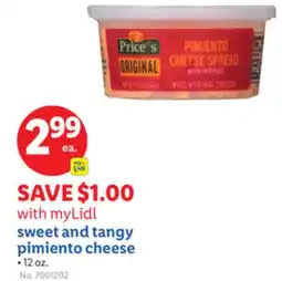 Lidl sweet and tangy pimiento cheese offer