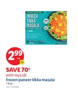 Lidl frozen paneer tikka masala offer
