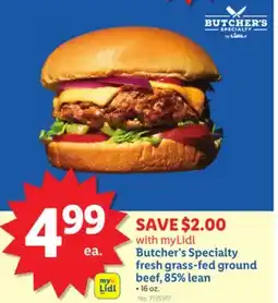 Lidl Butcher's Specialty fresh grass-fed ground beef, 85% lean offer