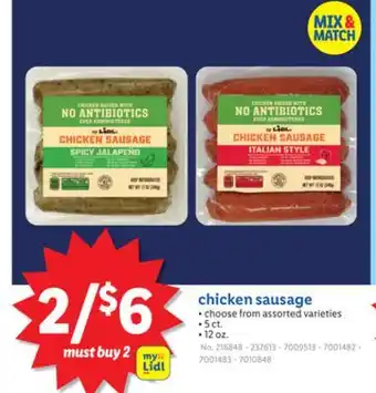 Lidl chicken sausage offer
