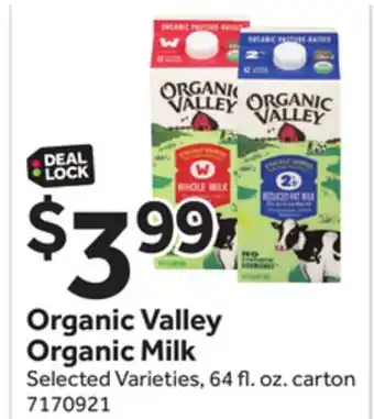 Stop&Shop Organic Valley Organic Milk offer