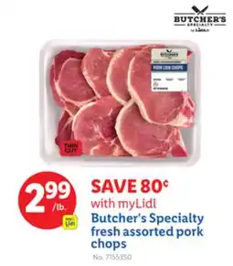 Lidl Butcher's Specialty fresh assorted pork chops offer