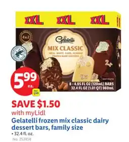 Lidl Gelatelli frozen mix classic dairy dessert bars, family size offer