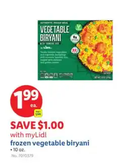 Lidl frozen vegetable biryani offer