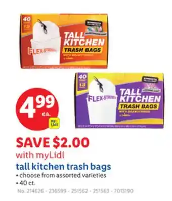Lidl tall kitchen trash bags offer