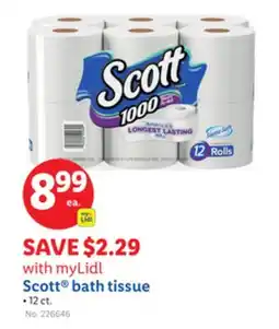 Lidl Scott bath tissue offer