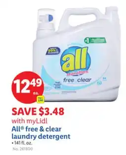 Lidl All free & clear laundry detergent offer