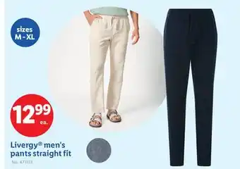 Lidl Livergy men's pants straight fit offer