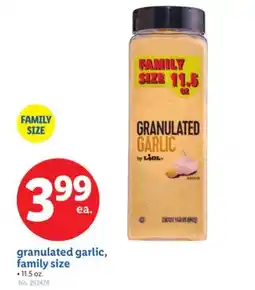 Lidl granulated garlic, family size offer