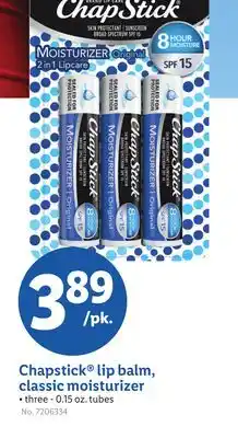 Lidl Chapstick lip balm, classic moisturizer offer