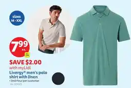 Lidl Livergy men's polo shirt with linen offer