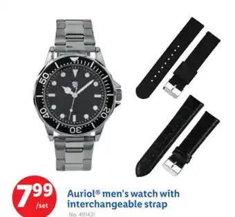 Lidl Auriol men's watch with interchangeable strap offer