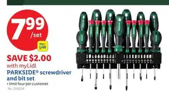 Lidl PARKSIDE screwdriver and bit set offer