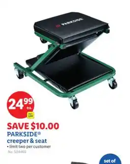 Lidl PARKSIDE creeper & seat offer
