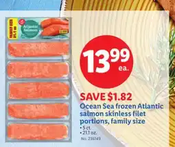 Lidl Ocean Sea frozen Atlantic salmon skinless filet portions, family size offer