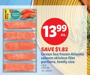 Lidl Ocean Sea frozen Atlantic salmon skinless filet portions, family size offer