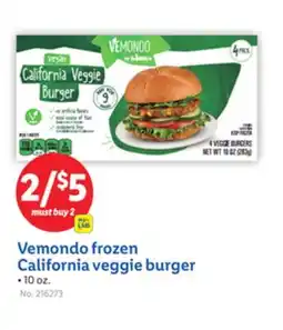 Lidl Vemondo frozen California veggie burger offer