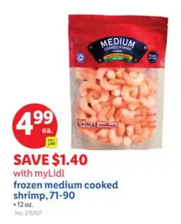 Lidl frozen medium cooked shrimp, 71-90 offer
