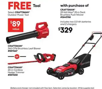 Lowe's 20-Volt MaxF 20-in Deck Brushless Push Mower offer