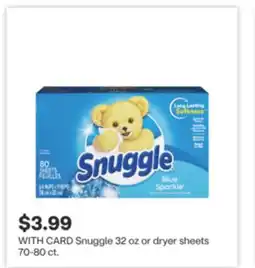 CVS Snuggle 32 oz or dryer sheets 70-80 ct offer