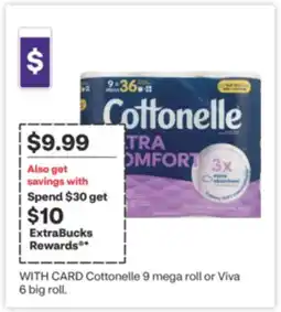 CVS Cottonelle 9 mega roll or Viva 6 big roll offer