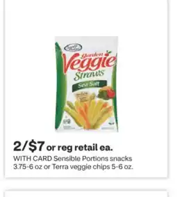 CVS Sensible Portions snacks 3.75-6 oz or Terra veggie chips 5-6 oz offer