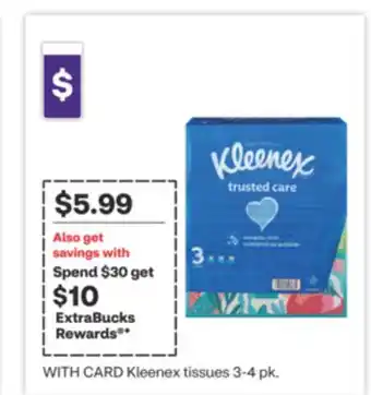 CVS Kleenex tissues 3-4 pk offer