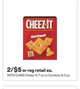 CVS Cheez-It 7 oz or Combos 6.3 oz offer