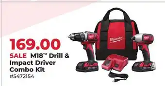 Runnings Milwaukee M18 Drill & Impact Driver Combo Kit offer