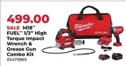 Runnings Milwaukee M18 FUEL 1/2 High Torque Impact Wrench & Grease Gun Combo Kit offer