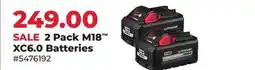 Runnings Milwaukee 2 Pack M18 XC6.0 Batteries offer