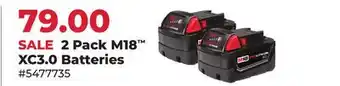 Runnings Milwaukee 2 Pack M18 XC3.0 Batteries offer
