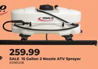 Runnings 15 Gallon 2 Nozzle ATV Sprayer offer