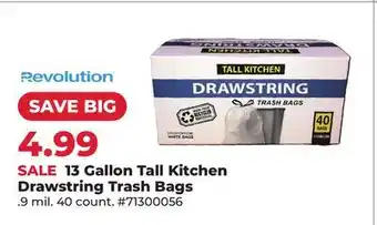 Runnings 13 Gallon Tall Kitchen Drawstring Trash Bags offer