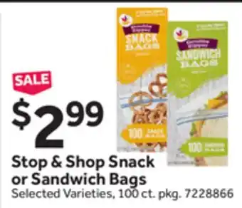 Stop&Shop Stop & Shop Snack or Sandwich Bags offer
