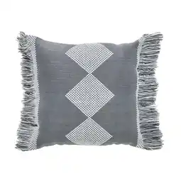 Walmart My Texas House 18 x 18 Diamond Fringe Grey Square Outdoor Decorative Pillow offer