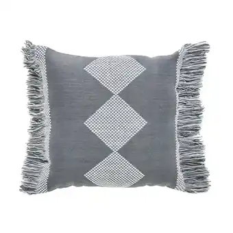 Walmart My Texas House 18 x 18 Diamond Fringe Grey Square Outdoor Decorative Pillow offer