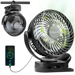 Walmart Gounni Clip-on Fan or Desktop Fan 10000mAh Battery 6-inch 3 Speeds offer