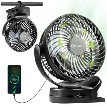 Walmart Gounni Clip-on Fan or Desktop Fan 10000mAh Battery 6-inch 3 Speeds offer