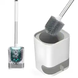 Walmart Toilet Bowl Brush and Caddy Holder Set, Silicone Toilet Scrubber Cleaner for Bathroom 1 Pack offer