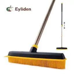 Walmart Eyliden Carpet Rake for Pet Hair Removal, 2 in 1 Rubber Broom Brush for Dust, Yellow offer