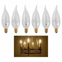 Walmart 6 X 40W 120V Clear Light Bulbs Candelabra Base Chandelier Candle Shape Flame Tip offer