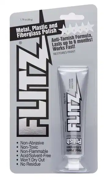 Walmart Flitz Metal Polish for Chrome, Brass Cleaner and Polish, Fiberglass and Paint Restorer, 1.76 oz offer