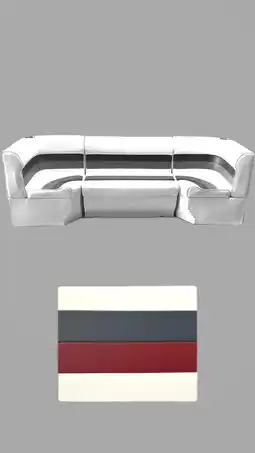 Walmart Horizon Manufacturing Pontoon Furniture Set 6 PC Premium 005 White/Red/Charcoal offer