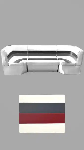 Walmart Horizon Manufacturing Pontoon Furniture Set 6 PC Premium 005 White/Red/Charcoal offer