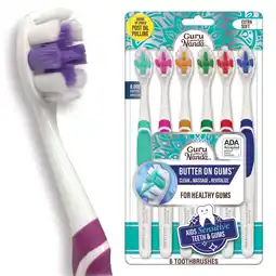 Walmart GuruNanda Butter On Gums Toothbrush - Extra Soft Bristles - ADA Accepted - 6 Pack offer
