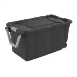 Walmart Sterilite Extra Large Storage Bin, 40 Gallon Wheeled Plastic Storage Container with Handle, Gray offer