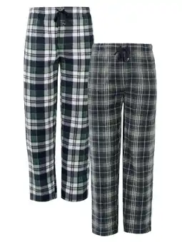 Walmart Fruit of the Loom Men's Plaid Fleece Pajama Pant 2-Pack, Sizes S-5XL offer