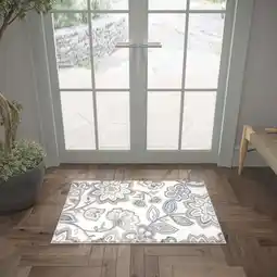 Walmart Madison Transitional 2' x 3' Cream and Gray Polypropylene Indoor Area Rug offer