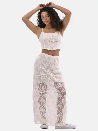 Walmart No Boundaries Lace Corset Top and Maxi Skirt Set, 2-Piece, Women's offer